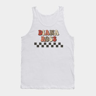 Diana Ross Checkered Retro Groovy Style Tank Top